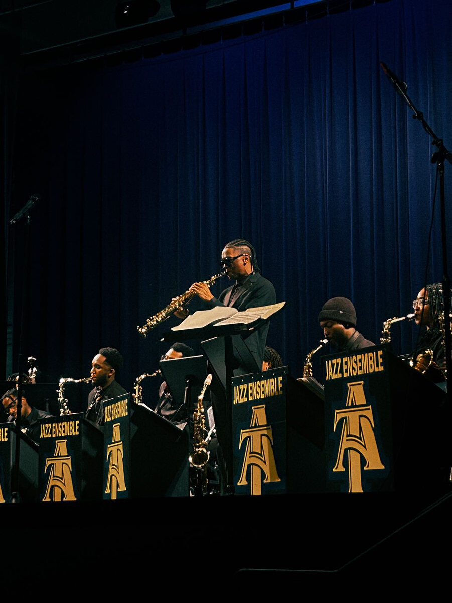 Performing with the jazz ensemble